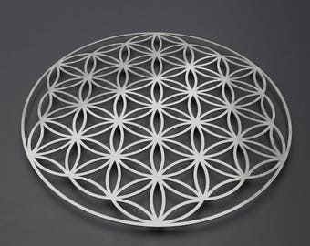 Flower of Life Metal Wall Art Sculpture, Sacred Geometry Wall Art, Modern Metal Wall Art, Large Metal Wall Decor, Loft Wall Art, Silver Art