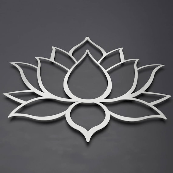 Brushed Lotus Flower Metal Wall Art Lotus Metal Art Lotus ...