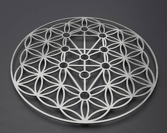 Kabbalah Tree of Life Metal Wall Art Sculpture, Sephiroth or Sefirot Tree, Flower of Life Wall Art, Sacred Geometry Decor, Loft Wall Decor