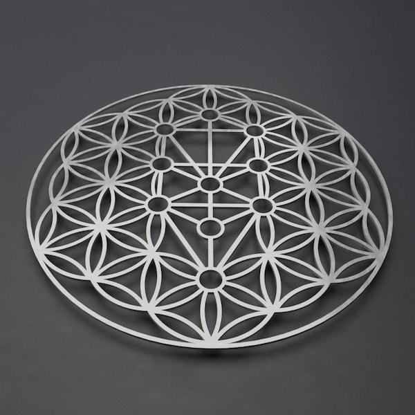 Kabbalah Tree of Life Metal Wall Art Sculpture, Sephiroth or Sefirot Tree, Flower of Life Wall Art, Sacred Geometry Decor, Loft Wall Decor