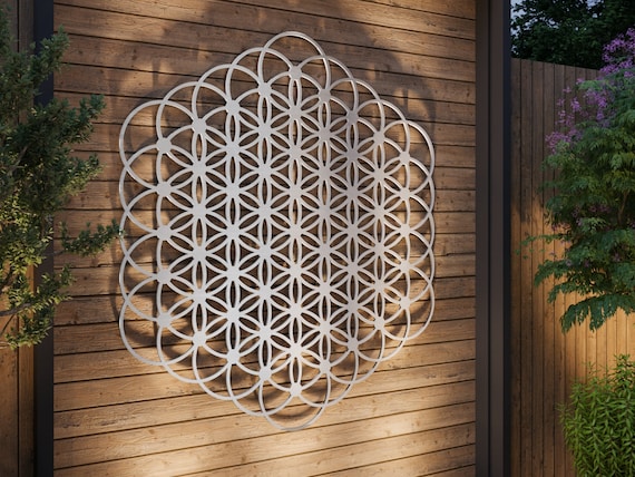 Flower of Life Outdoor Metal Wall Art Sculpture Sacred Geometry