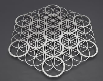 Flower of Life Sacred Geometry Metal Wall Art, Flower of Life Art, Metal Flower of Life, Large Metal Wall Decor,  Fruit of Life V 36" x 32"