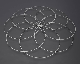 Seed of Life Metal Wall Art Sculpture, Sacred Geometry Wall Art, Modern Metal Wall Art, Large Metal Wall Decor, Loft Wall Art, Silver Art