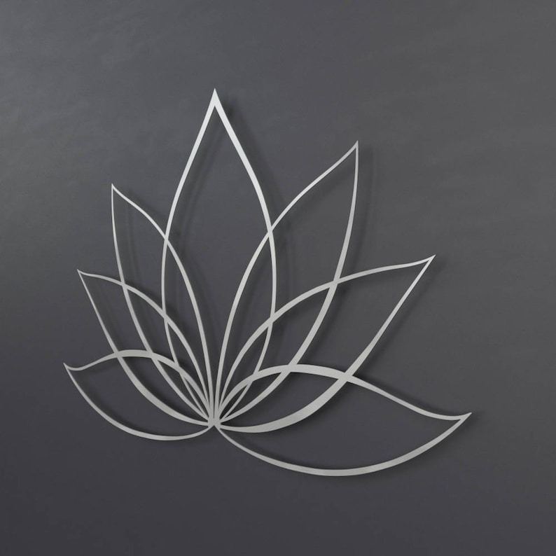 Silver Lotus Flower Metal Wall Art Lotus Metal Art Lotus Etsy Denmark