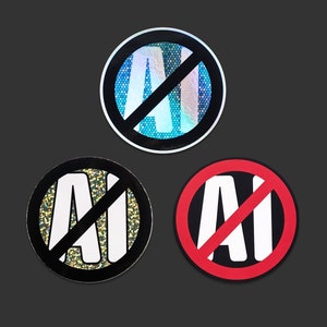 ANTI AI ART Die-Cut Sticker 3" x 3"