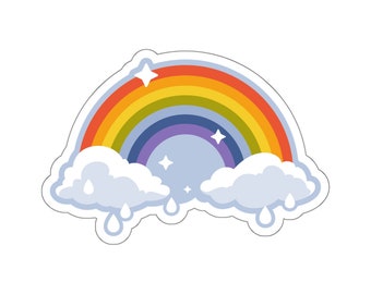 XL Gloomy Day Rainbow Sticker 6" x 6"