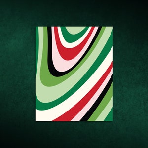 Peppermint Candy Swirl 4.25 x 5.5 inch Greeting Card Set | Green