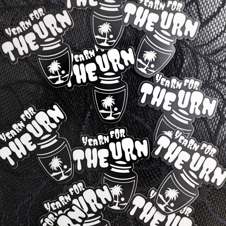 Urn Sticker Yearn for the Urn Sticker: Dark Humor Palm Tree Decal - Etsy