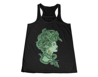 Medusa Black Flowy Racerback Tank