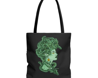 Medusa Black Tote Bag | Medium