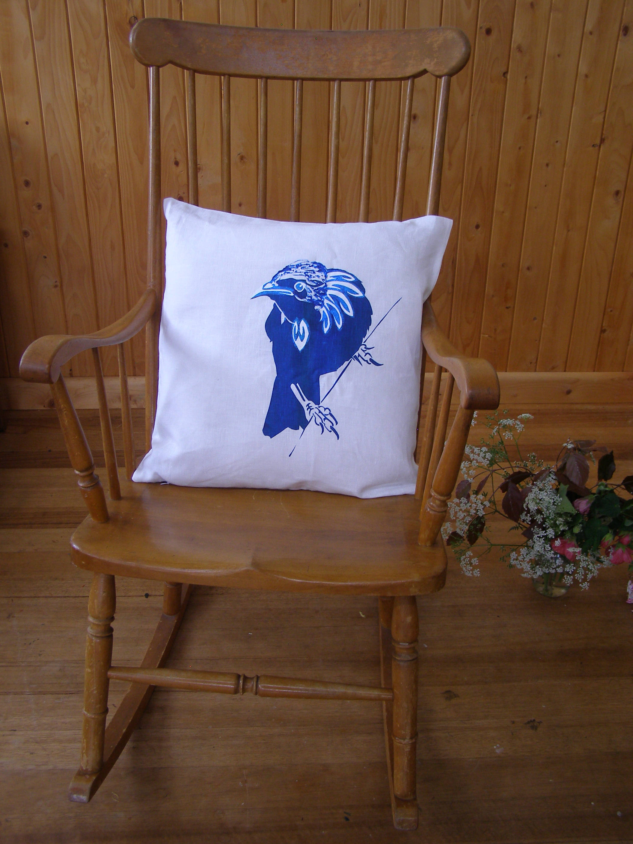 Tui Bird. NZ. White Cushion Cover Pillow. 100 Linen. Etsy