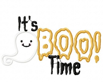 Its boo time embroidery design, ghost embroidery design, halloween embroidery design, halloween applique design, ghost applique design