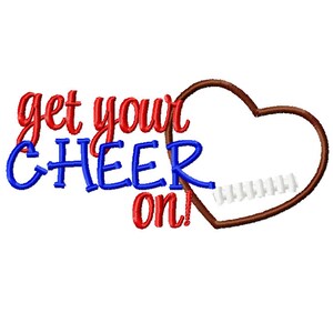 Get your cheer on embroidery design, football embroidery design, cheer embroidery design, cheerleading embroidery