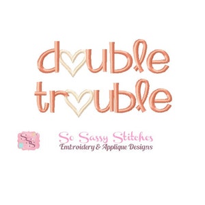 Diseño de bordado Double Trouble, diseño de bordado gemelo, diseño de bordado, diseño gemelo, bordado gemelo