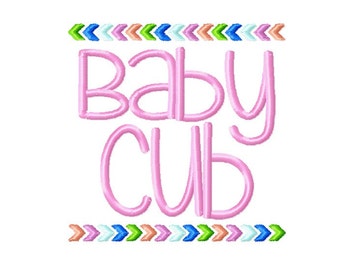 Baby Cub Stickdesign, Stickmuster Cub, Mama Bär Stickerei, Baby Stickdesign