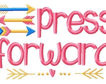 Press forward embroidery design, arrows embroidery design