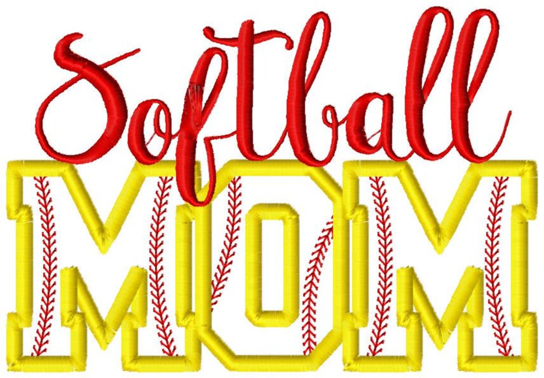 Softball Mom Embroidery Design / Softball Embroidery / Moms Embroidery