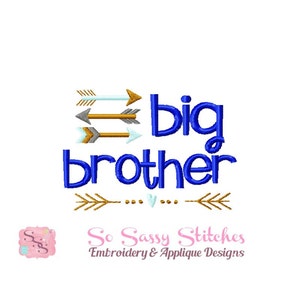 Big Brother arrows, sibling embroidery design, brother embroidery, big brother embroidery, arrow embroidery design