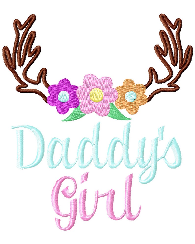 Daddys Girl Embroidery Design Applique Antler Hunting Design Etsy