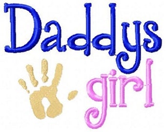 Daddy's girl embroidery design, 4x4 5x7 girly design, daddys girl