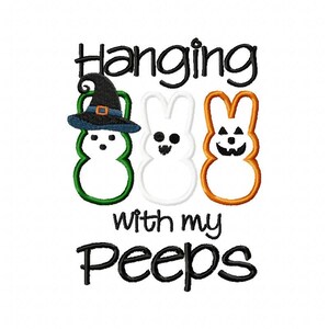 Peeps Halloween embroidery design, peeps embroidery design, halloween embroidey design, witch embroidery design, ghost embroidery, pumpkin