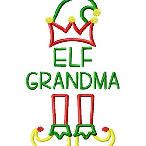 Elf Grandma embroidery design, Christmas embroidery, Christmas Elf applique, Grandma Christmas design