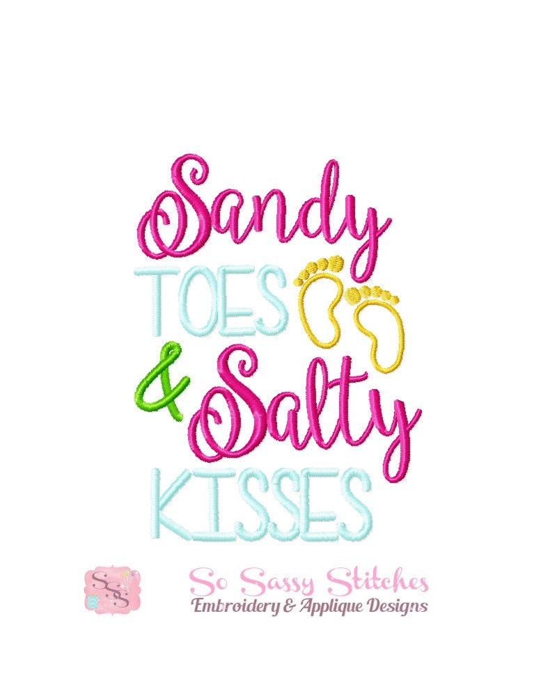 Sand in toes embroidery design beach embroidery design toes embroidery design