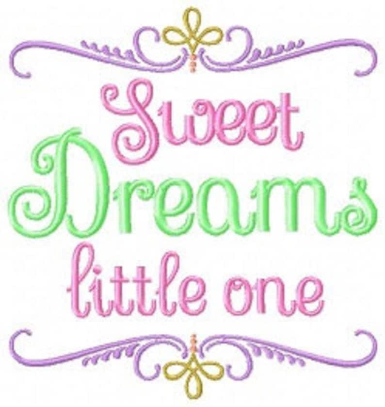 Sweet dreams little one embroidery design4x4 5x7 baby  etsy Sweet dreams little one embroidery design4x4 5x7 baby  etsy
