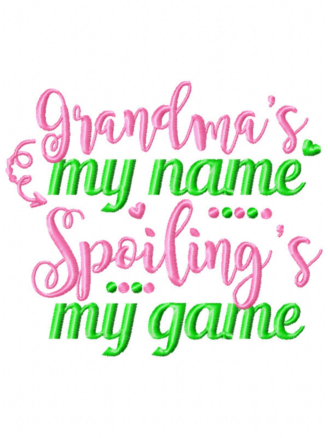 Grandma Embroidery Design Grandmas My Name Spoilings My Game Etsy