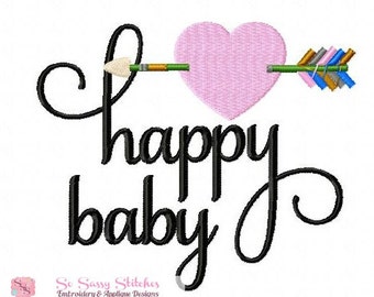 Happy baby embroidery design, baby embroidery design, newborn embroidery design, baby embroidery design