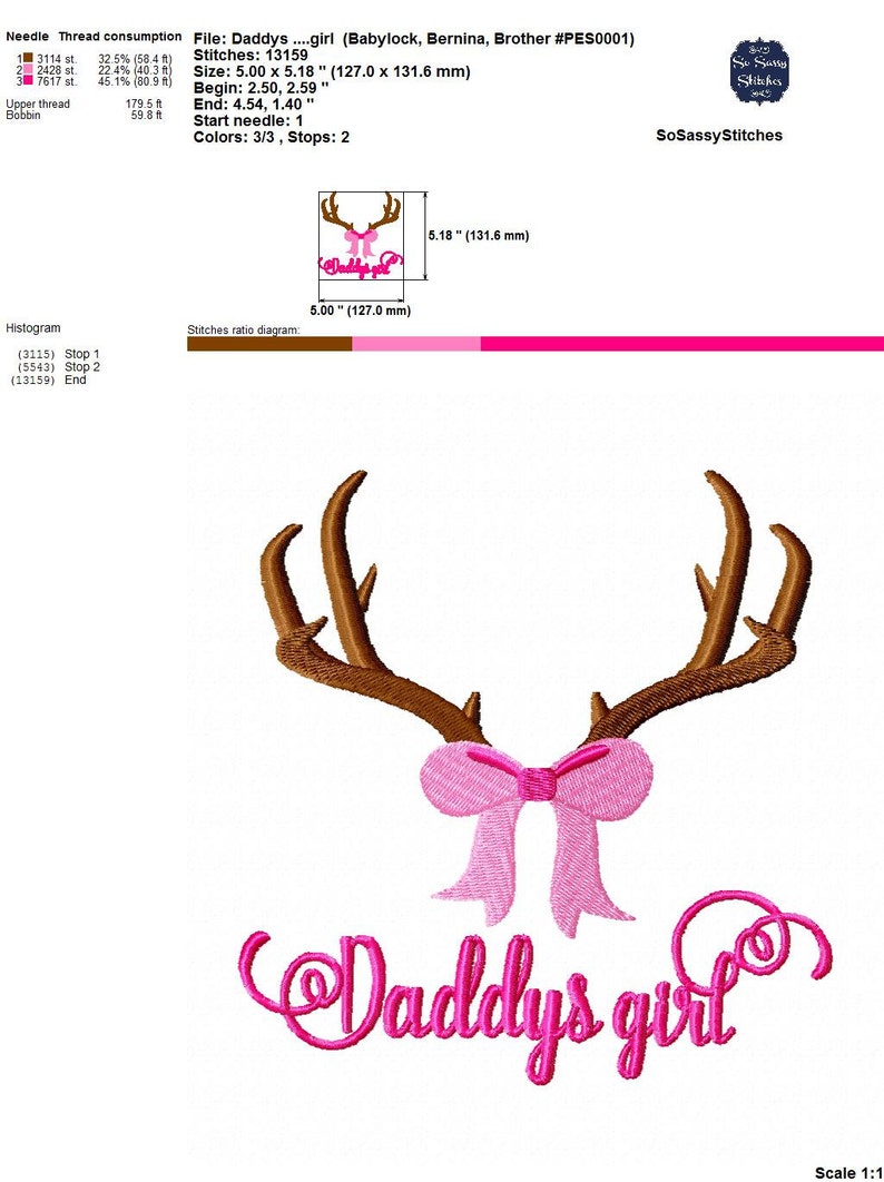 Daddys Girl Embroidery Design Hunting Embroidery Design Etsy