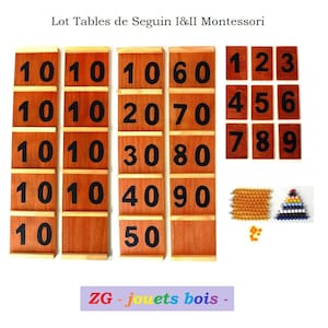 Mesa Montessori Seguin I y II, materiales de matemáticas, económica, cuentas para contar, 10 doradas o naranjas, uso alternativo, hecha a mano