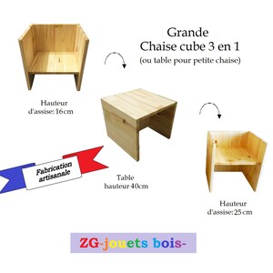 Chaise Cube Montessori Chaise En Bois Evolutive 3en 1 Deux Etsy Chaise Cube Montessori Chaise En Bois Evolutive 3en 1 Deux Etsy