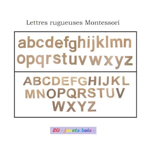 Lettere ruvide Montessori SCRIPTS, lettere STAMPATE, ritagliate, da incollare, imparare a scrivere/leggere, fatte a mano, alfabeto a scelta