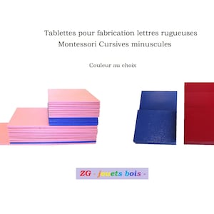 Tabletas Montessori para hacer letras cursivas en minúscula, Montessori DIY, elección de color, madera, vinilo o pintura, hechas a mano