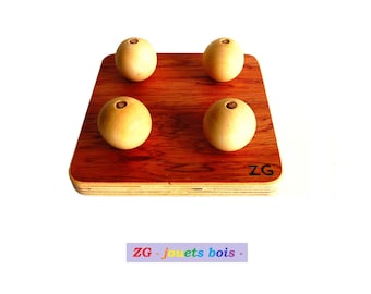 Embedding Stacking Balls on vertical rods, Nido Game, early Montessori age, hand/eye coordination, fine motor skills, handmade