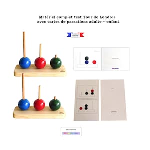 Material de teste completo para a Torre de Londres para adultos e crianças, habilidades psicomotoras, neurologia, empilhamento de 3 bolas, cartões de teste, artesanato