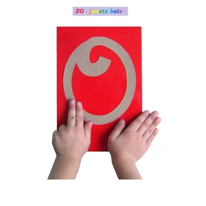 Tabletas para hacer letras toscas Montessori CURSIVAS MAYÚSCULAS, DIY Montessori, madera, color a elegir, hecho a mano