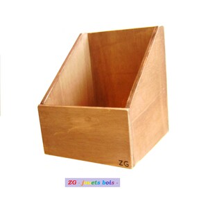 Caja de almacenamiento Montessori con letras cursivas en mayúsculas, soporte de madera, tamaño ideal para tabletas, hecha a mano