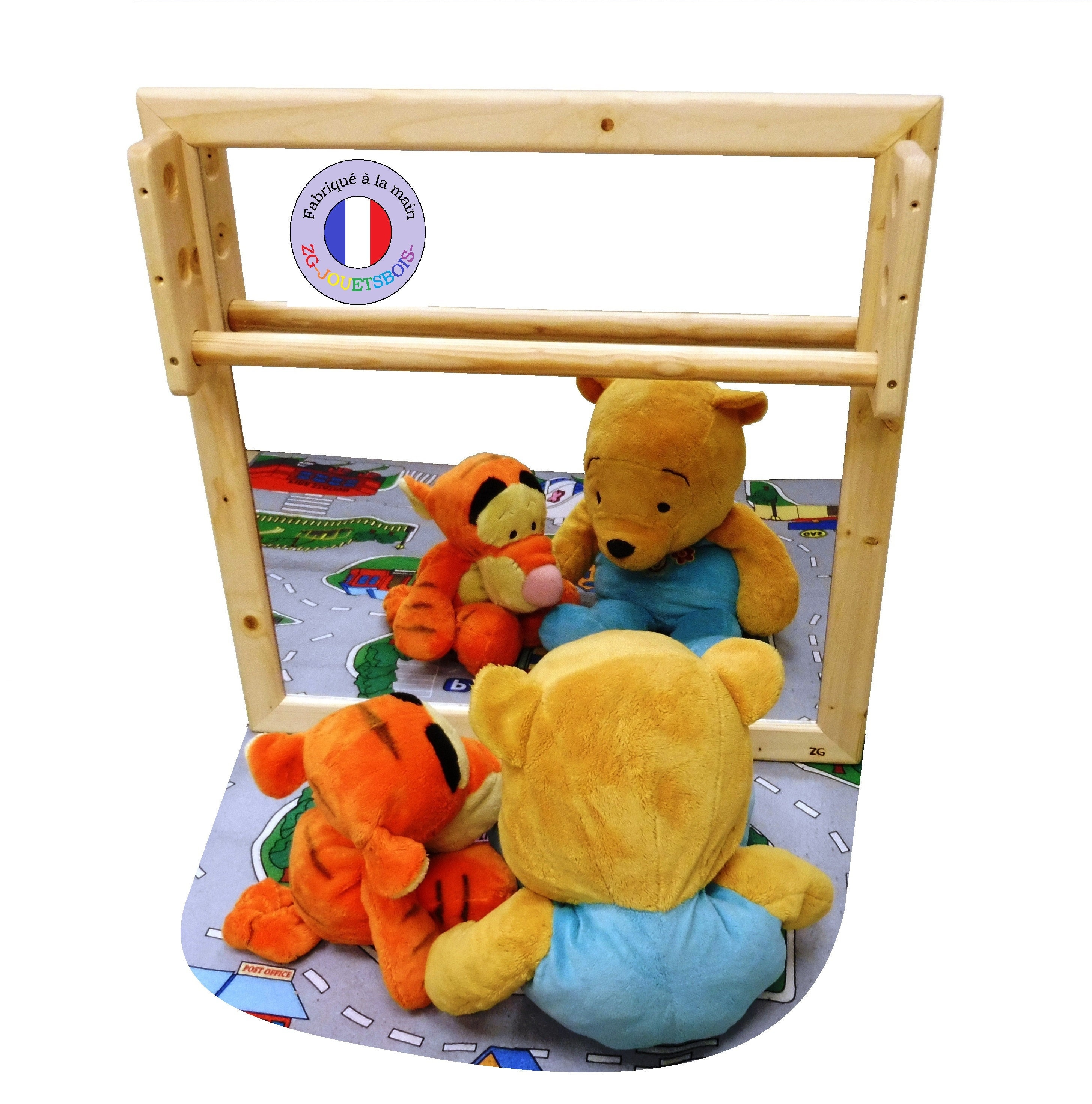 Baby / Kleinkind Montessori Spiegel mit Holzschiene - Educo