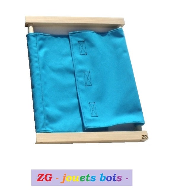 Cadre d'Habillage Montessori, Scratchs / Velcro, tissu coloré 100