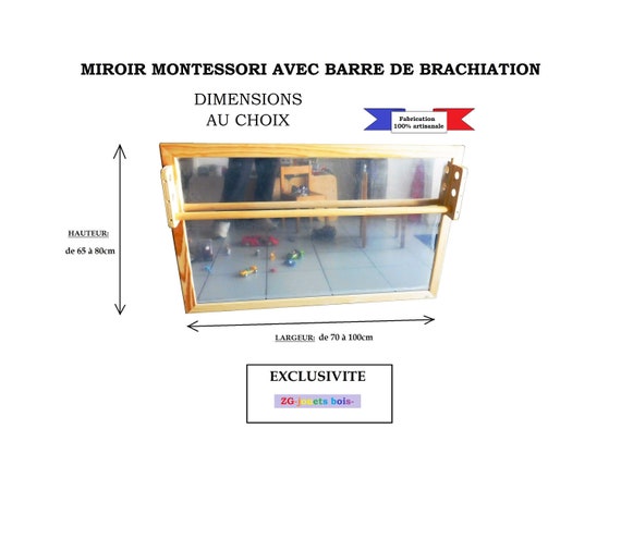 Miroir Montessori Horizontal Incassable Nido Pour Bebe Sur Etsy