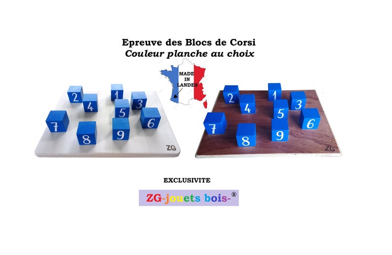 Memory Blocks 9 Cubes For Corsi Block-tapping Test CBT