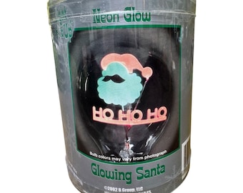 Light It Up Neon Glow Glowing Santa HO HO HO Christmas Light Bulb B Group Aerolux Style