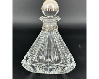 Czech Republic Triangle Art Glass Parfumflesje Faux Pearl Topper Strass