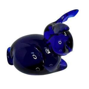 Cobalt Blue Glass Rabbit Figurine - Etsy