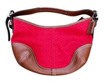 Vintage Y2K Coach Red Mini Leather Square Soho Shoulder Bag - Etsy