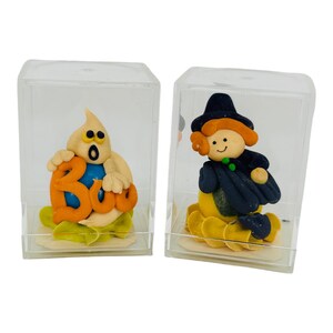 Bubblegum Buddies 1987 Witch Ghost Boo Halloween Vintage Kencraft doorzichtige hoes