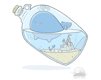 Greeting Card - Whale in a Bottle