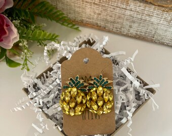 WTIVF • Pendientes de garrajos de piña • Elegantes pendientes de cristal amarillo Joyas • Pendientes de mujer Joyería • Regalo de FIV • FIV • Infertilidad